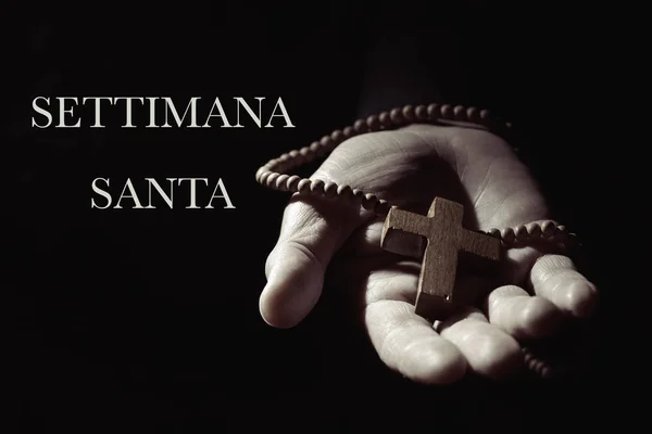 Text settimana santa, svatý týden v italštině — Stock fotografie