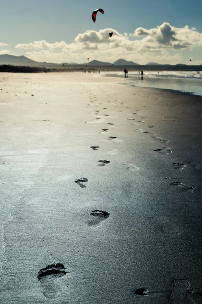 Famara Beach a Lanzarote, Isole Canarie, Spagna — Foto Stock