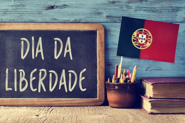 Text Dia da Liberdade, a national holiday in Portugal — 스톡 사진