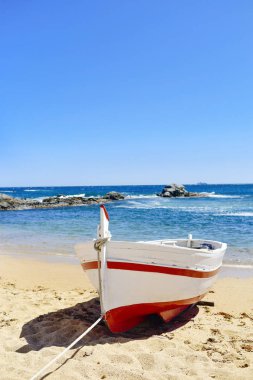 Calella de Palafrugell, İspanya eski balıkçı teknesi