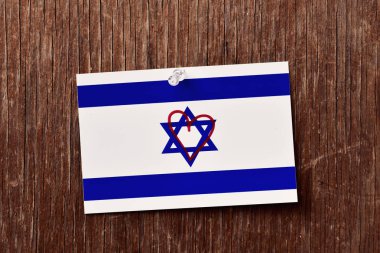 flag of israel with a heart drawn in it clipart