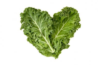 kale leaves forming a heart clipart