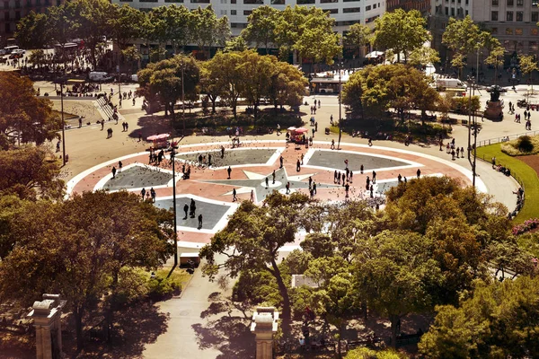 Plaça catalunya in barcelona, Spanje — Stockfoto