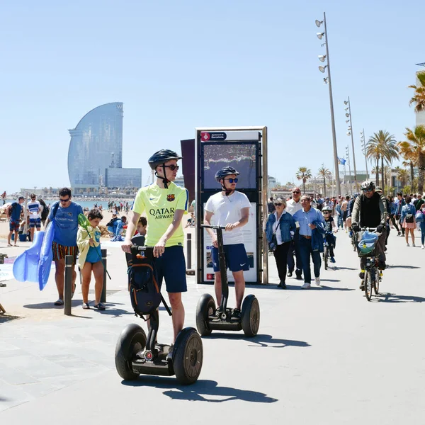 Frente marítima Barceloneta em Barcelona, Espanha — Fotografia de Stock