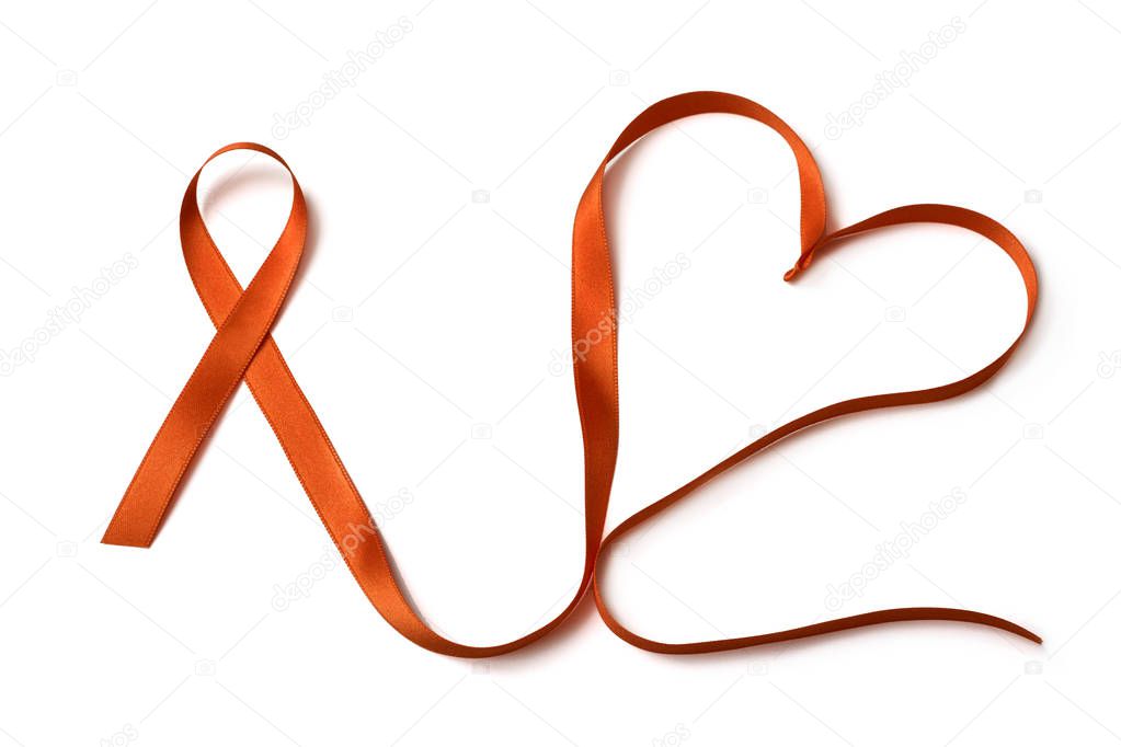 orange ribbon on a white background