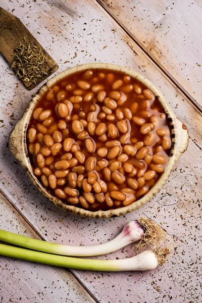 구운된 콩의 그릇 — 스톡 사진