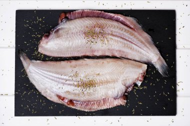 raw filleted common sole clipart
