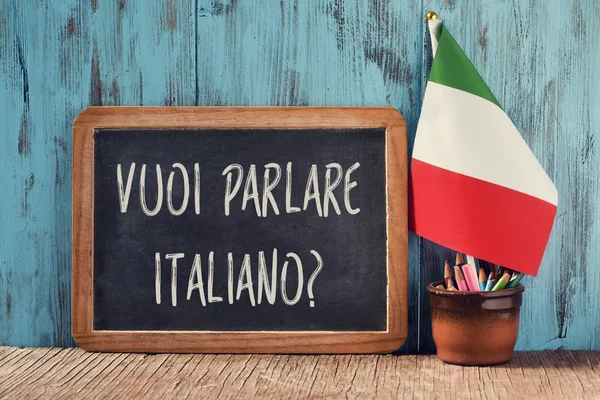 Question do you want to speak Italian in Italian — Stock Photo, Image