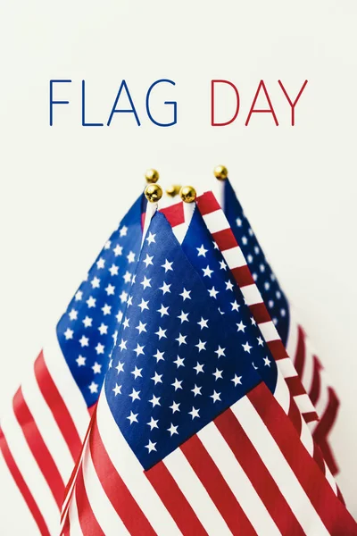 Text flag day and american flag — Stock Photo, Image