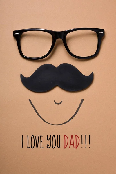 Hombre cara y texto Te amo papá — Foto de Stock