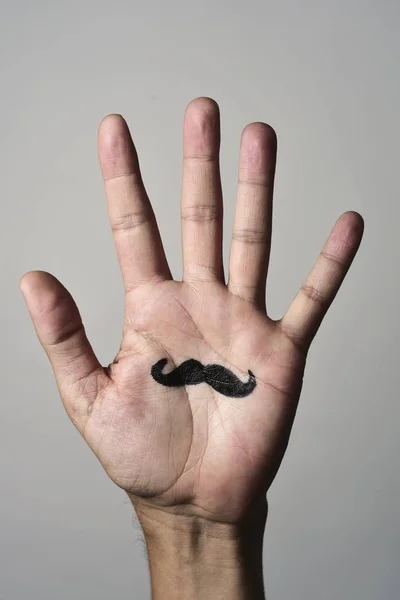 Mustache in the palm — Stock Photo, Image