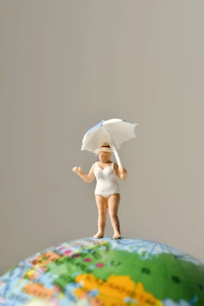Miniature woman in swimsuit — Stock Photo, Image