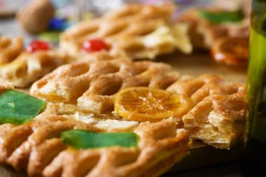 Coca de Sant Joan, Katalonya, İspanya gelen tatlı düz kek
