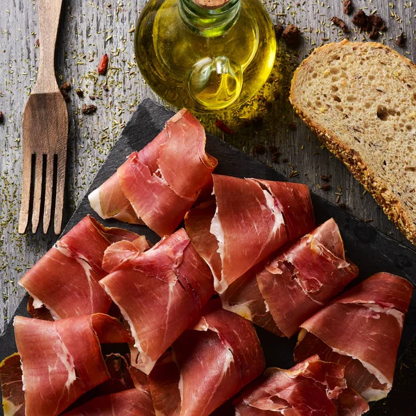 Spanish serrano ham — Stock Photo, Image