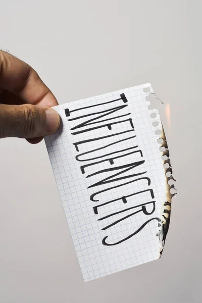 Text influencers in a piece of paper — Stock Photo, Image
