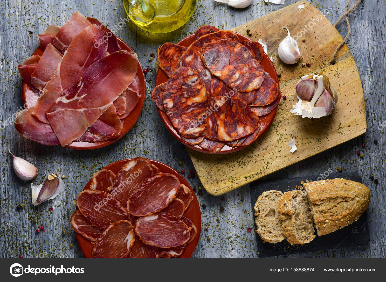 Assortment of spanish cold meats Stock Photo by ©nito103 158688874