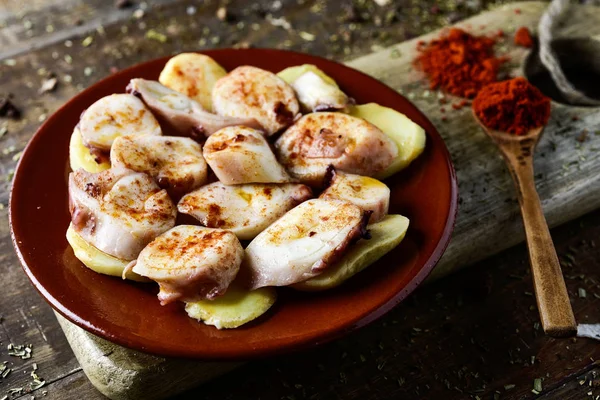 Pulpo a la gallega, a spanish recipe of octopus — Stock Photo, Image