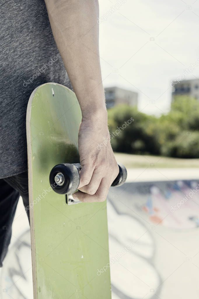 young man in a skate park