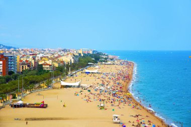 Platja Gran beach in Calella, Spain clipart