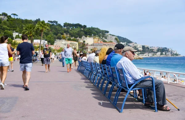 insanlar, Promenade des Anglais'e Nice, Fransa
