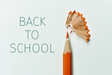 pencil, shavings and text back to school clipart
