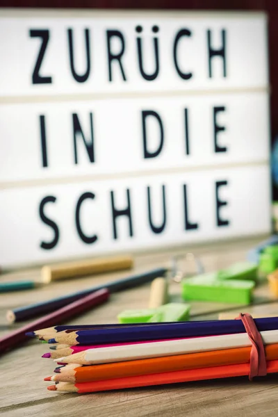 Zuruck in die schule, back to school in german — Stock Photo, Image