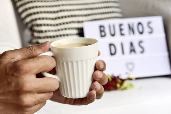 Text buenos dias, buongiorno in spagnolo — Foto Stock