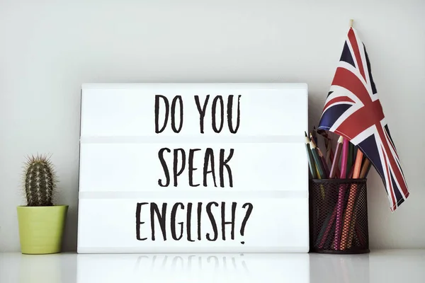 Pregunta ¿hablas inglés? ? — Foto de Stock