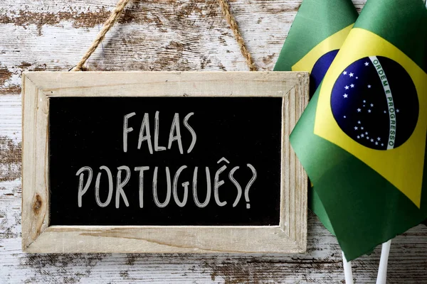 Frage falas portuges? sprechen Sie portugiesisch?? — Stockfoto