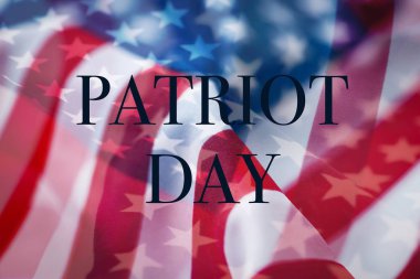 American flags and text patriot day clipart