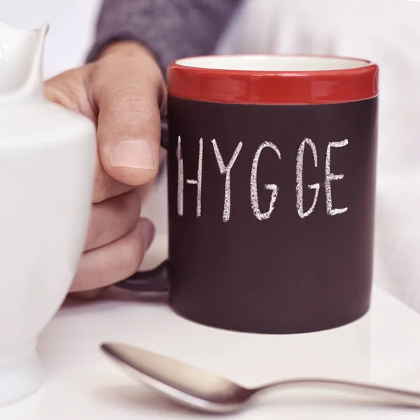 Hygge, parola danese per comfort o godere — Foto Stock