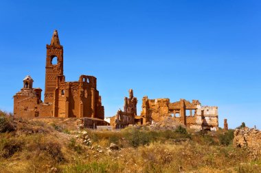 İspanya 'nın Belchite şehrinin kalıntıları.