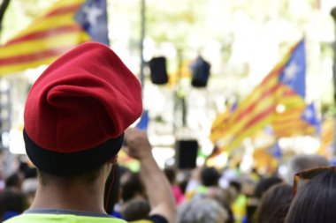 Catalan Independence rally in Barcelona, Spain clipart