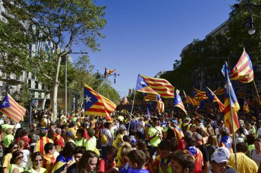 Katalanca bağımsızlık ralli Barcelona, İspanya