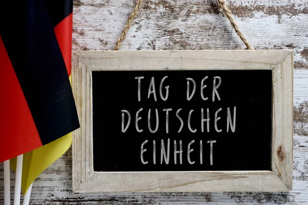 Κείμενο ημέρα της γερμανικής ενότητας γραμμένο στα Γερμανικά — Φωτογραφία Αρχείου
