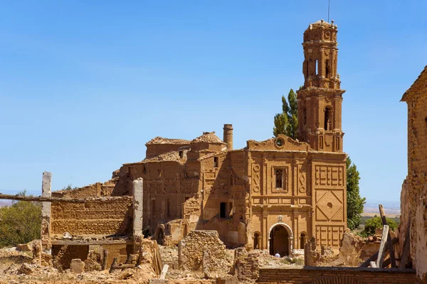 Restos da cidade velha de Belchite, Espanha — Fotografia de Stock