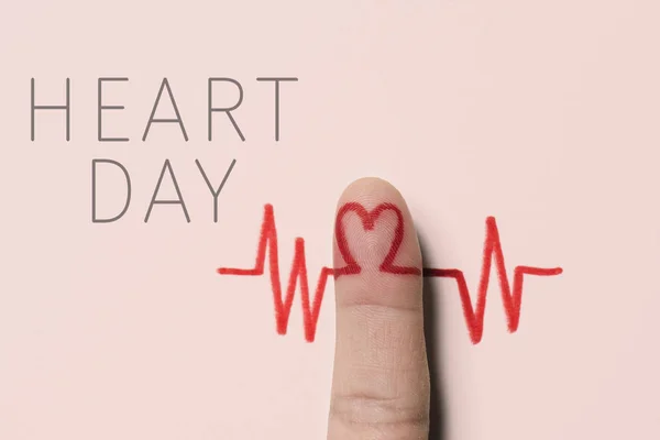 Simbolo di cuore e il giorno di cuore di testo — Foto Stock