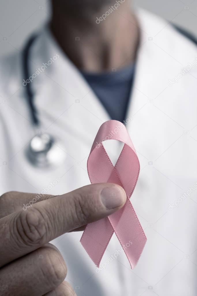 doctor with a pink ribbon