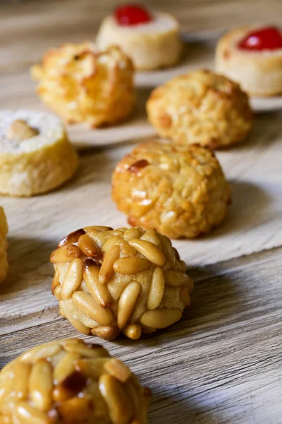 Panellets, typické cukrovinky Katalánsko, Španělsko — Stock fotografie