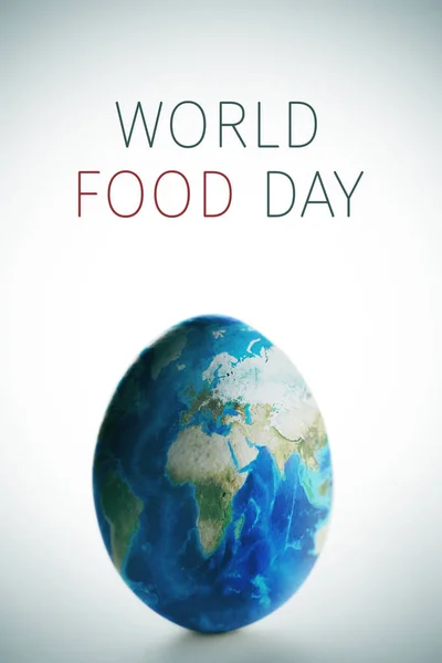 Text world food day and map furnished by NASA — Stock Photo, Image