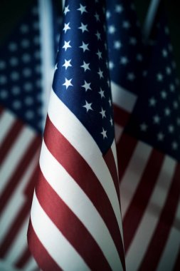 doğrultusunda Amerikan bayrakları