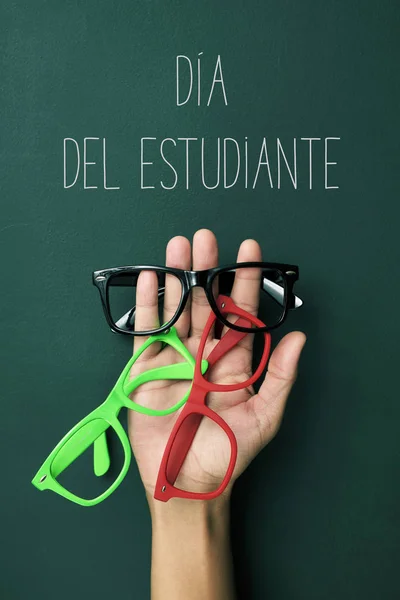 Text dia del estudiante, students day in spanish — Stock Photo, Image