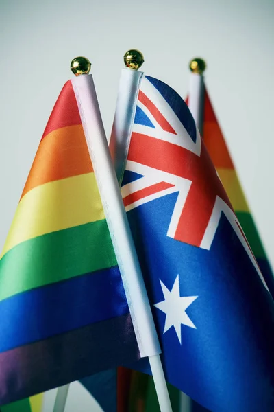 Bandiere australiane e arcobaleno — Foto Stock