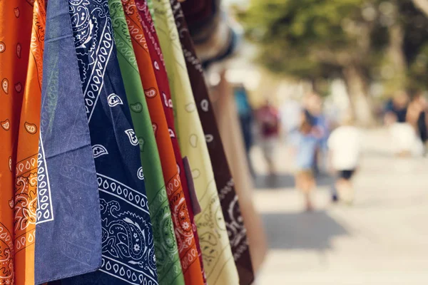 Paisley patterned kerchiefs on sale — Stock Photo, Image