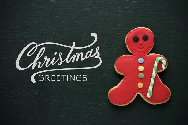 Biscotti di Natale e messaggi auguri di Natale — Foto Stock