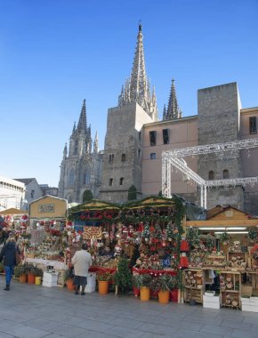 Santa Llucia Noel pazarı Barcelona, İspanya