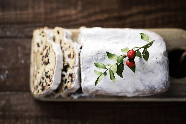 Torta stollen per il periodo natalizio — Foto Stock