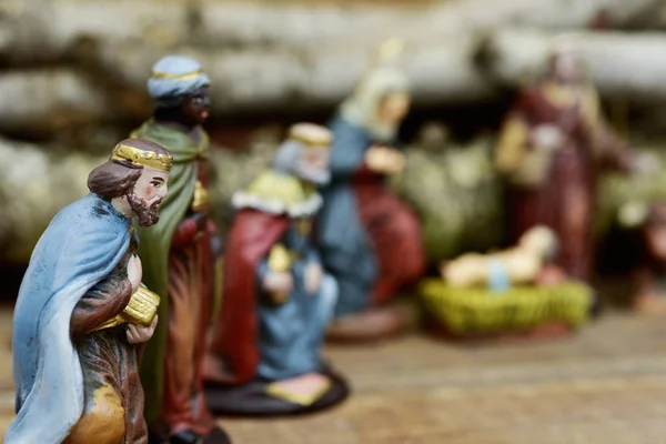 Les trois rois adorant l'Enfant Jésus — Photo