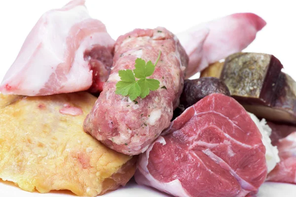 Мясо для приготовления эскуделлы, типичной для Каталонии — стоковое фото