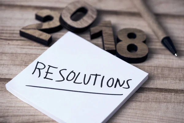 Resolutionen 2018 in einer Notiz — Stockfoto